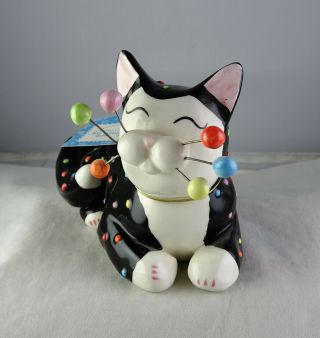 Amy Lacombe Whimsiclay Colorful Confetti Black Cat Figurine 2