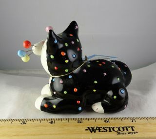 Amy Lacombe Whimsiclay Colorful Confetti Black Cat Figurine 3