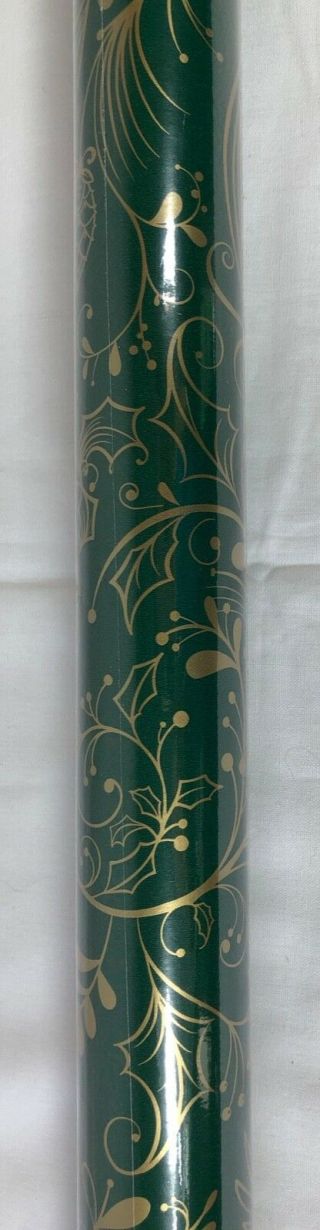 Hallmark Green Paper With Gold Designs Christmas Holiday Wrapping Paper 50 Ft.