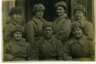 1943 Dec Ww2 Women " All Friends Of Battalion " Red Army Rkka Russian Photo 2