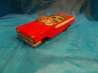 Mercury Plate M - 1961 " Bandai " Japan Tin Friction Convertible With Trailer Hitch