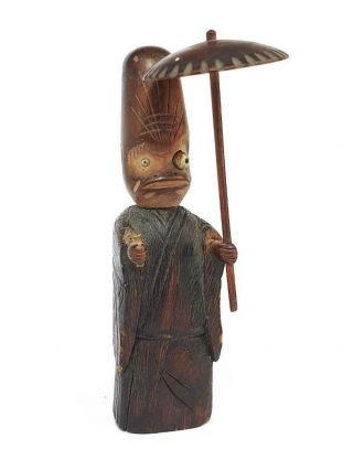 Unusual Antique Japanese Articulated Wooden Kobe / Kobi Toy C1900