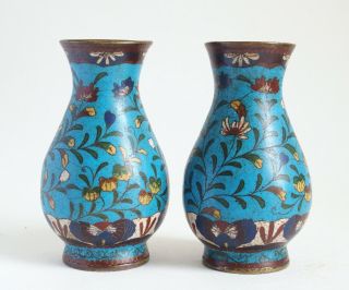 Antique Chinese 19th Century Cloisonne Vases