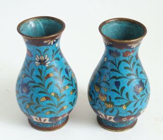 antique Chinese 19th century cloisonne vases 2