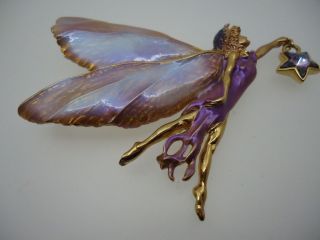 Kirks Folly Large Purple Fairy Brooch 3.  25 " X 2.  5 " Or 80mm X 60mm