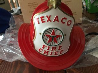 Vintage Texaco Fire Chief Fireman Hat Gas Service Station Helmet W/box