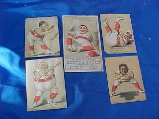 5 - 1880s Baseball Player Images Advertising Trade Cards Boots,  Shoes Ithaca Ny