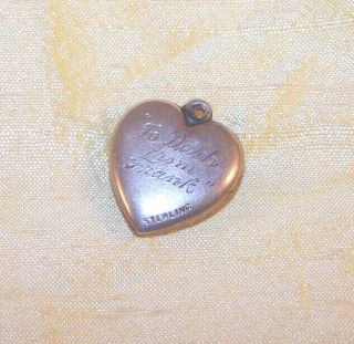 VINTAGE Lambda Chi Alpha fraternity sterling silver puffy heart crest pendant 2