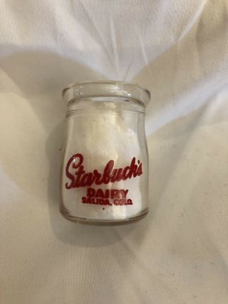Mini Restaurant Creamer Milk Bottle Advertising Starbuck’s Dairy Salida Colorado