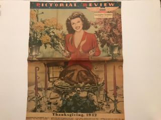 Rita Hayworth 1942 Color Thanksgiving Newspaper Clipping Los Angeles Examiner