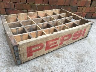 Vintage Wooden Soda Crate Pepsi Cola Wood Davenport Rock Island Iowa Illinois