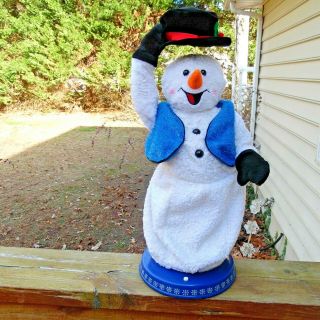 Gemmy Animated Frosty The Snowman Snowflake Spinning Singing Snow Miser17 " W/box