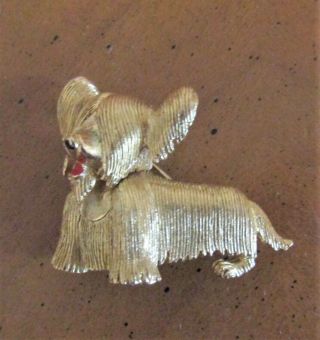 Vintage Marcel Boucher Skye Terrier Dog Pin Brooch Numbered