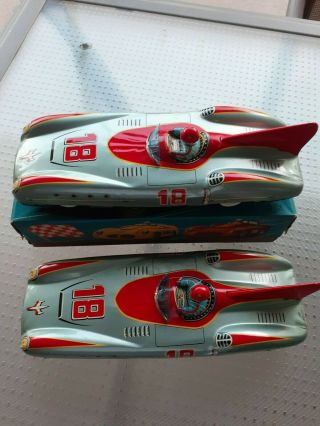Asc Japan Tin " Strato " Friction (2) 18 Race Car With Driver And Box