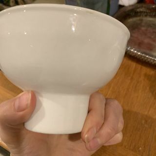 Vintage White Ceramic Ironstone Round Funnel With Handle Kitchenware 3