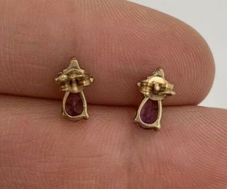 9ct Gold Amethyst Stud Earrings 3