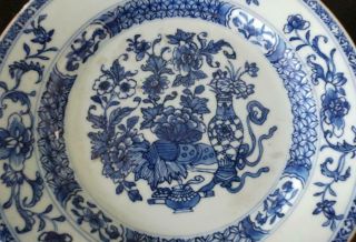 Early 18th C Qing Chinese Porcelain Plate with Peonies & Vase C 1736, 2