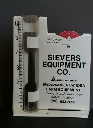 Allis Chalmers 6 " Metal Rain Gauge Sievers Equipment Co.  Hamel,  Illinois