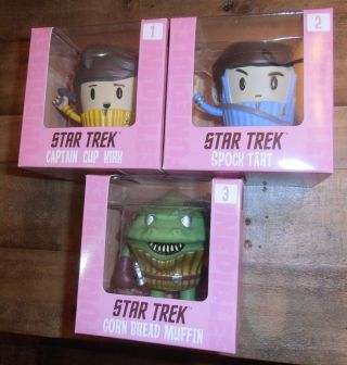 Funedibles Star Trek Set Of 3 Spock Tart Captain Cup Kirk Gorn Bread Muffin Cool