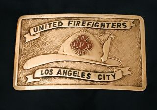 Vintage Los Angeles Fire Department Belt Buckle Lafd.  Firefighter Belt Buckle.