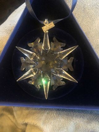 Swarovski 2002 Annual Crystal Snowflake Christmas Ornament,  Mib With