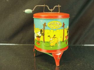 1950s Ohio Art Disney Mickey Mouse Washer Tin Litho Washing Machine Toy