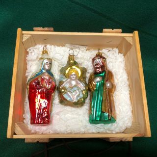Komozja Polish Glass Nativity Hand - Crafted Christmas Ornaments Polonaise Collect