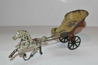 Rare Early American Tin Horse Drawn Chariot,  George Brown?,  19th Century,  No Res
