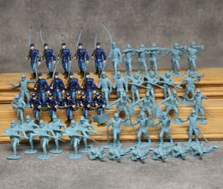 1960’s Marx Giant Blue & Gray Play Set Union Infantry (x48)