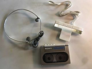 Vintage Sony Walkman Wm 10 - Sony Headphones - Strap - Belt Clip - Parts Only
