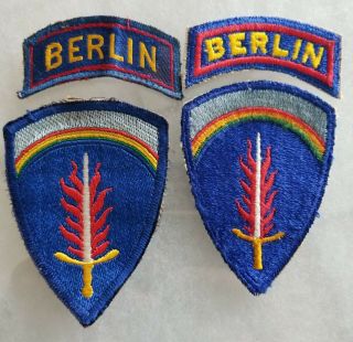 Wwii Us Army Shaef British Made Wool Patch Set German Made