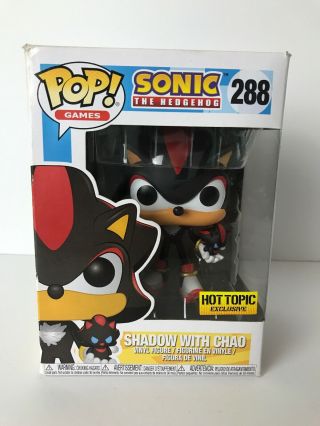 Funko Pop Games Sonic The Hedgehog Shadow With Chao 288 Hot Topic Exclusive