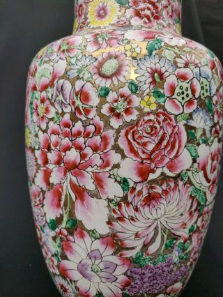 Antique Chinese Porcelain Vase 1000 Flowers Large 14 "