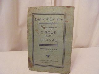 1923 K Of C Circus Program Johnstown,  Pa.  Council 467 Political Ads Woodvale