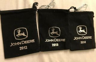 2012 2013 2014 John Deere Pewter Christmas Ornament Set Of 3 With Bags