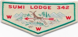 Sumi Lodge 342 Forty - Niner Council Woven Flap Vintage Boy Scouts Of America Bsa