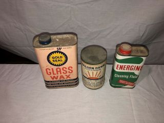 VINTAGE GOLD SEAL GLASS WAX/GOLD DAWN CLEANSER/ENERGIZE WITH PRODUCT IN IT 2
