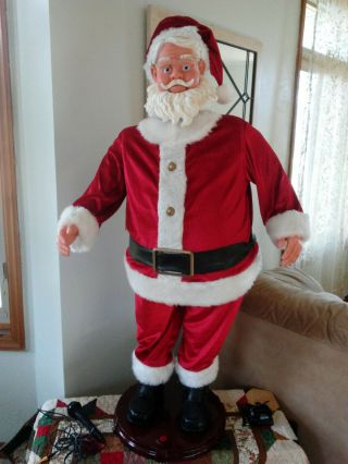 Gemmy Life Size Animated Singing Dancing 4ft Santa W/microphone C 2003