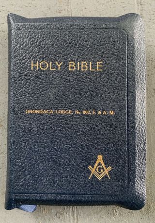Holy Bible Masonic Helps Onondaga Lodge No,  802 1928 Oxford Shriner Freemason