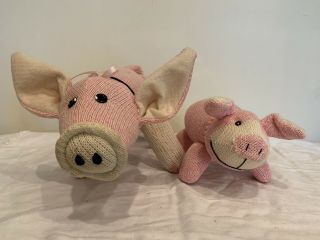 Handmade Sock Monkey Pink Pigs Or A Sock Piggy’s Mom Or Dad & A Child