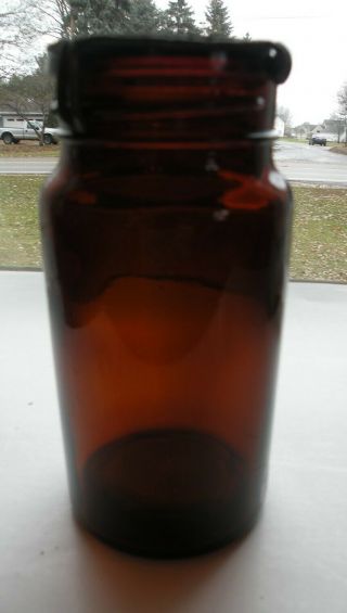 Amber 22 Oz.  P.  Lorillard Co Geo W Helme Co Of Jersey Pat.  1872 Fruit Jar