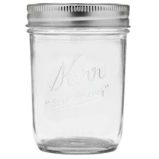Kerr Wide Mouth Half - Pint 8 Oz.  Glass Mason Jars With Lids And Bands 12 Count