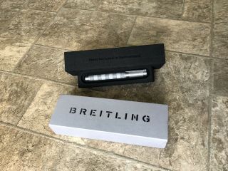 Slightly Breitling Novelty Ballpoint Pen Gray W/box F/s From Usa W/tracking