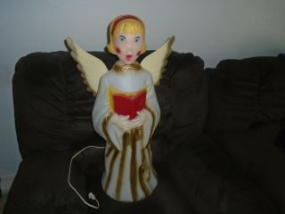 Vintage Empire Blow Mold Lighted Nativity Angel Wings Girl Caroler 31