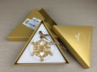 Swarovski Crystal SCS Christmas Ornament 2012 Large Gold 1139970 MIB W/COA 2