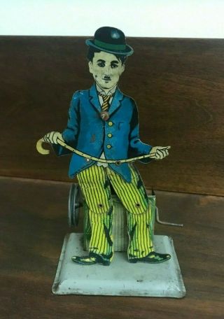 1920s Wilhelm Krauss Charlie Chaplin Slate Dancer Tin Toy Made In Germany