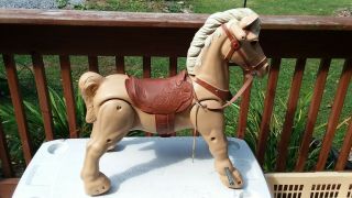 Vintage 1960s Marvel The Mustang Ride - On Horse Toy By Marx