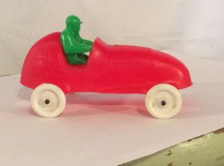 Vintage Pyro Plastic Indy Race Car 4 With Driver Red