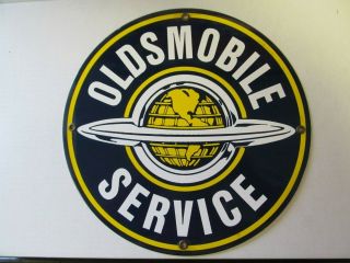 Oldsmobile Service Dealership Porcelain Collectible Advertising Globe Logo Sign
