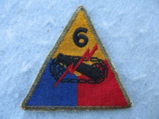 Wwii Us Army Patch 6th Armor Division Sixth Europe Ww2